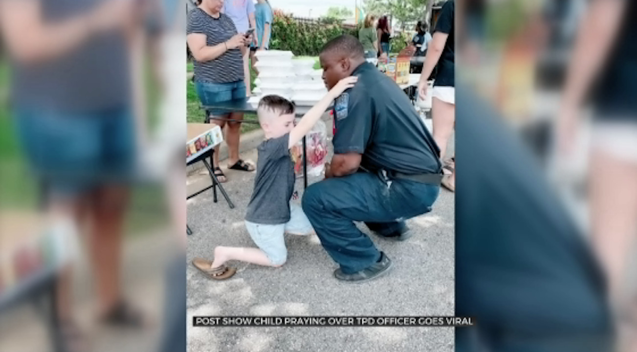 Boy Prays Over Police Officer, Wants To Pray For Every Tulsa Officer