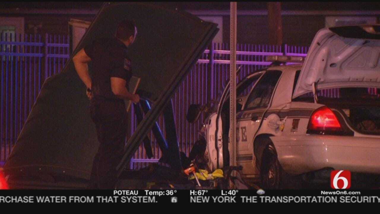 Tulsa Patrol Car Damaged In Collision