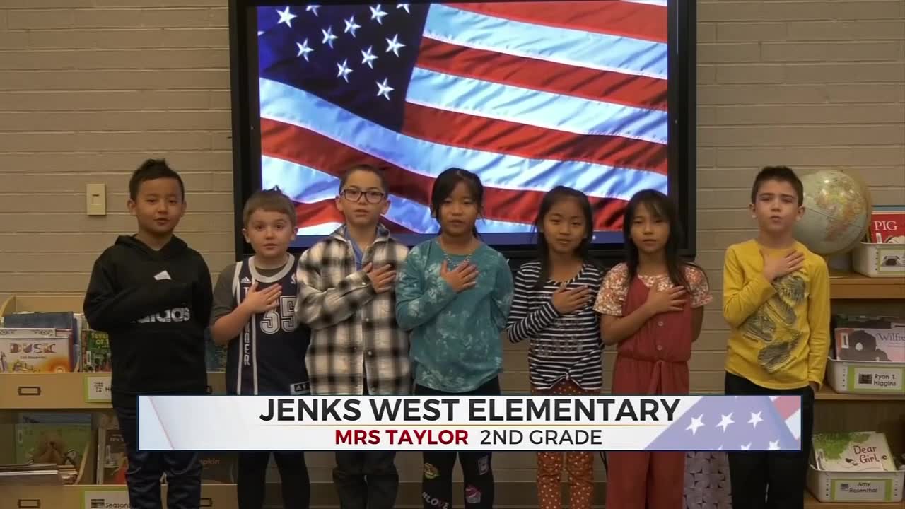 Daily Pledge: 2nd-Grade Students From Jenks West Elementary