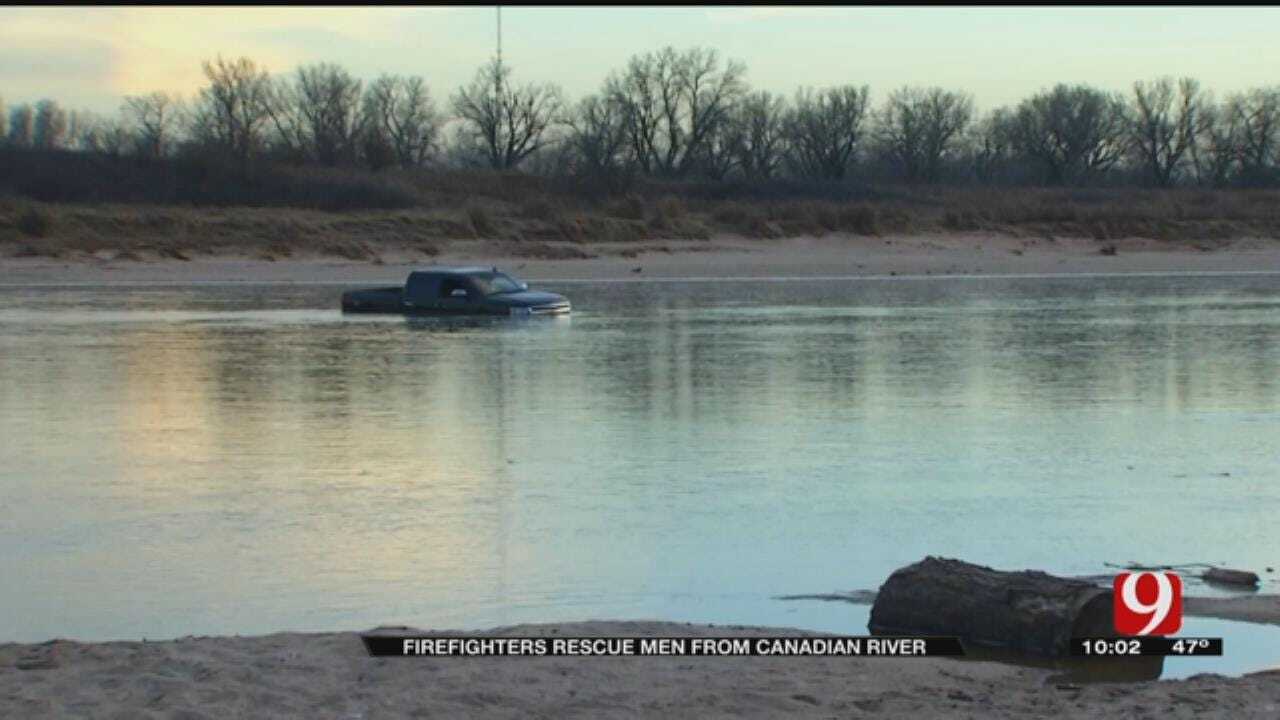 Firefighters Rescue 2 Men From Canadian River