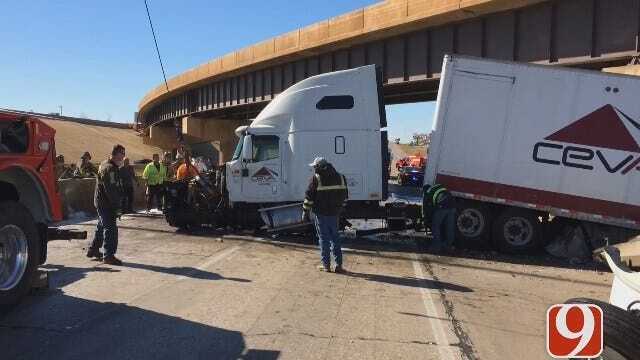 I-40 Westbound At I-44 Shutdown Following Semi Accident, Diesel Spill