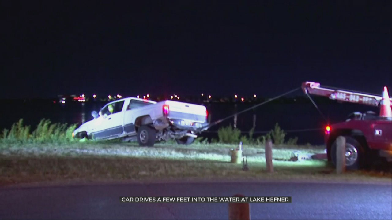 Vehicle Misses Turn, Drives Into Lake Hefner 