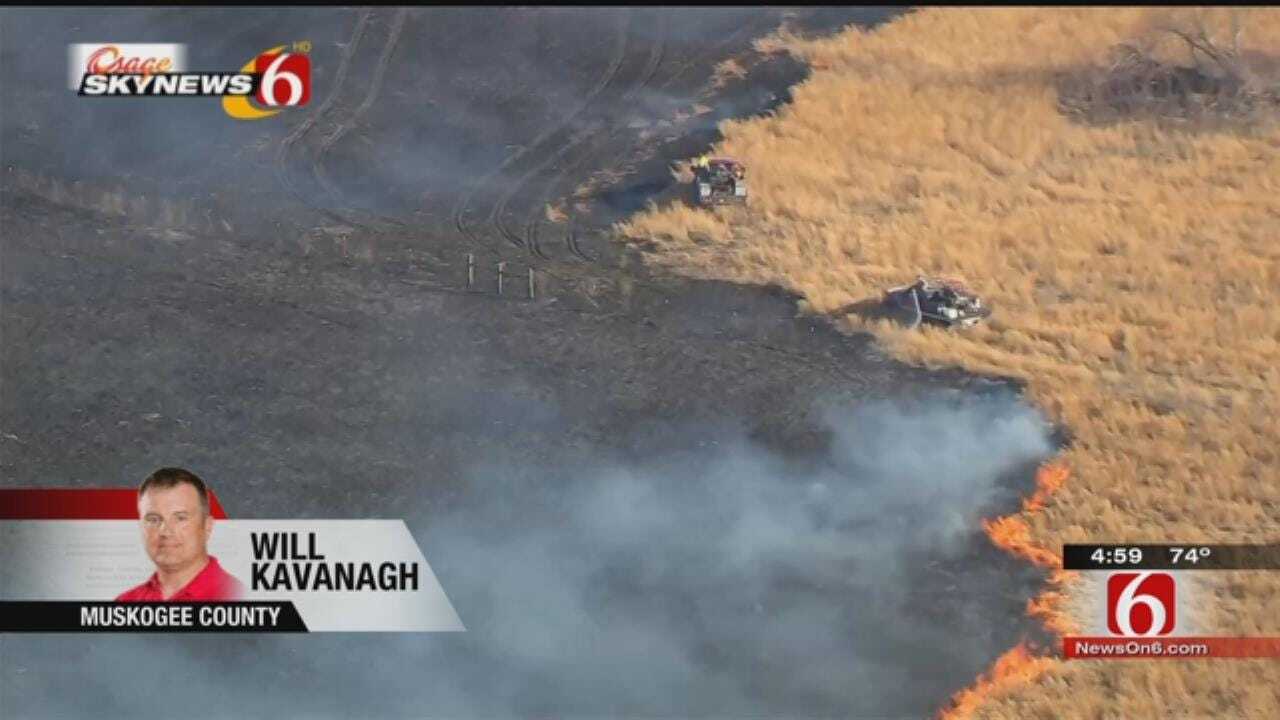Wildfire Burns Bales, Threatens Buildings Near Oktaha