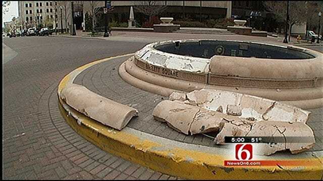 City Of Tulsa: Bartlett Fountain Damage Severe