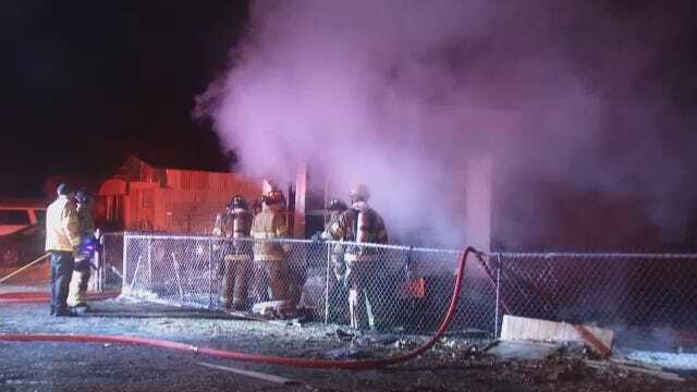 WEB EXTRA: Video From Scene Of Sand Springs Mobile Home Fire