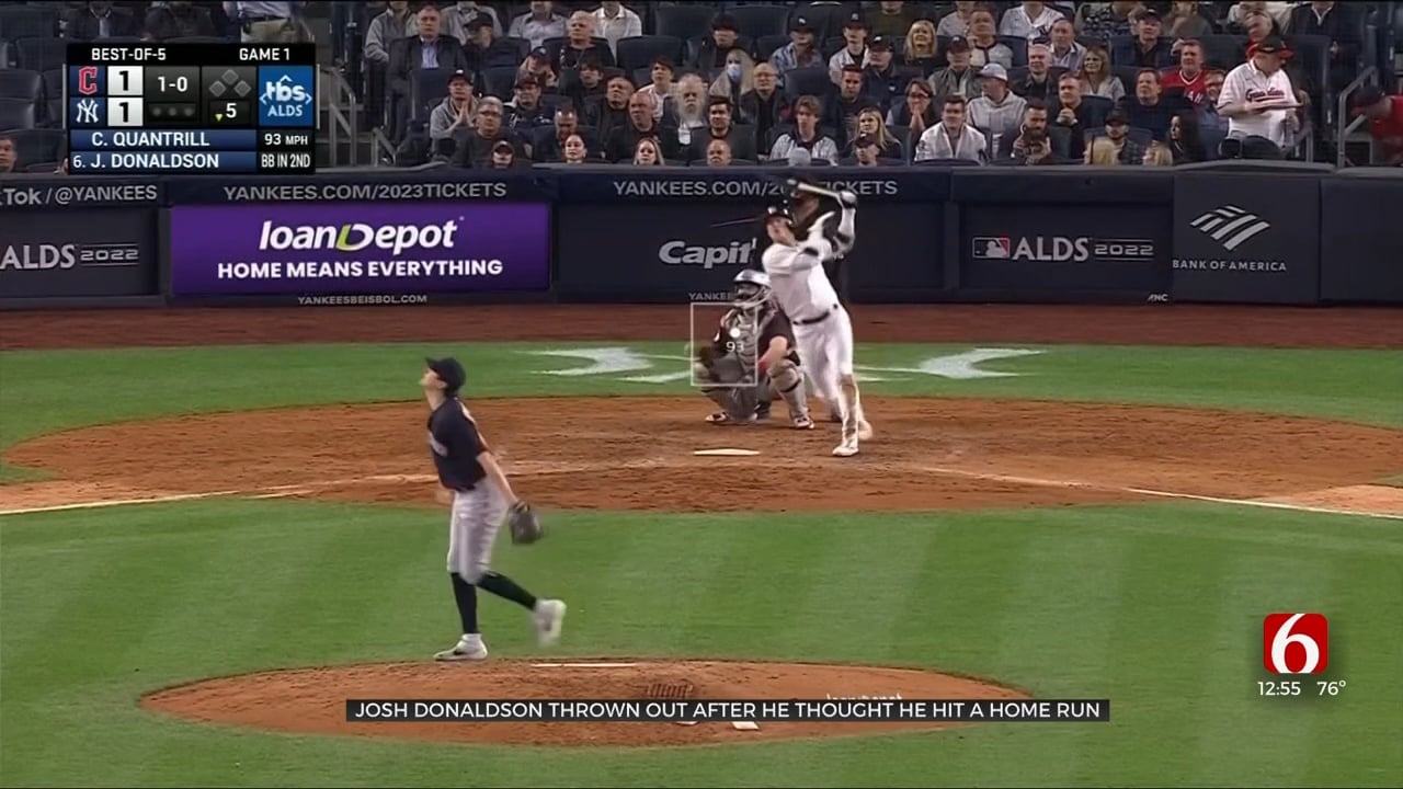 Yankees' Donaldson Trots Too Soon, Thrown Out On Near HR