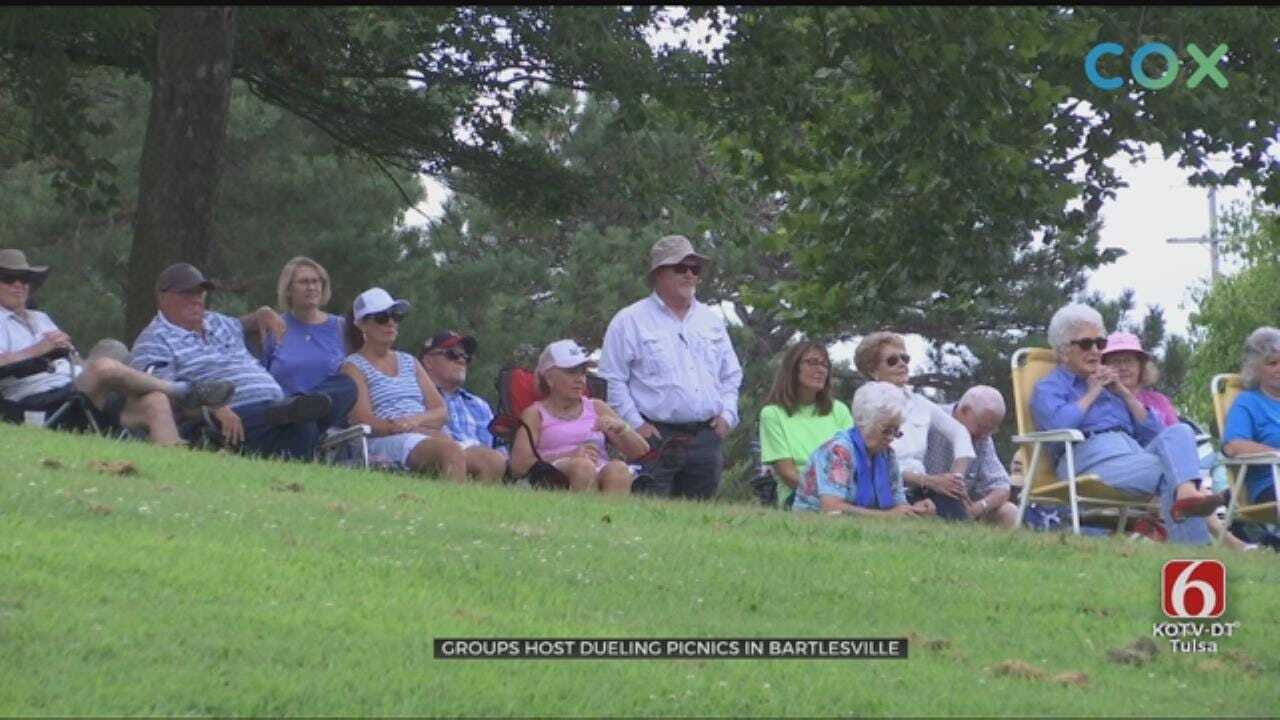 Community Divided By Dueling Rallies In Bartlesville