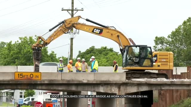 Demolition Begins At 33rd West Avenue Bridge For Widening Of I-44