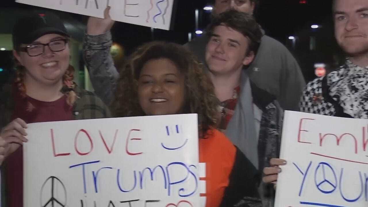 WEB EXTRA: Video From Tulsa Anti-Trump Protest