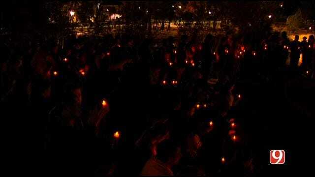 WEB EXTRA: UCO Holds Candlelight Vigil For Student Killed In OSU Homecoming Crash