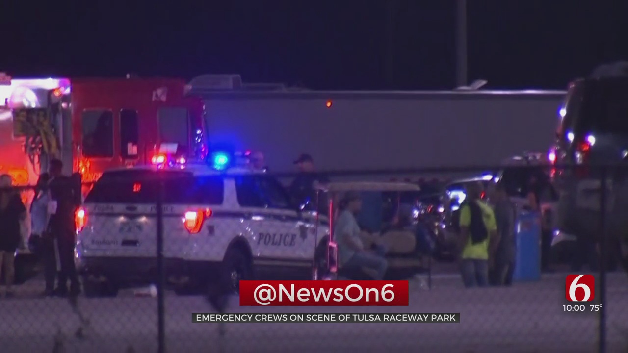 Tulsa Raceway Sees Heavy Police Presence, At Least 1 Person Taken In Ambulance