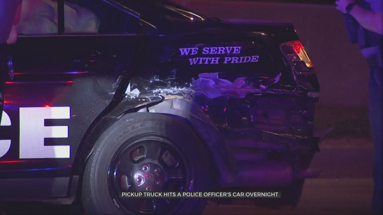 Officer T-Boned By Pickup Truck Late Tuesday Night