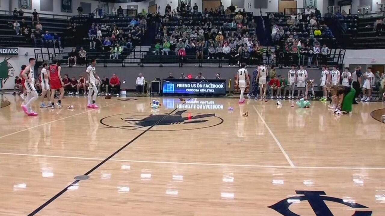 Catoosa Basketball Fans Throw Stuffed Animals On The Court For A Good Cause