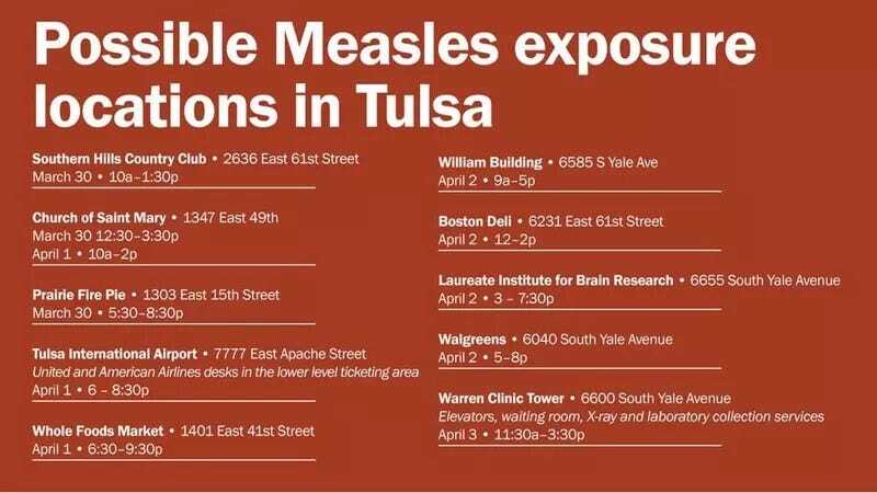 Tulsa Measles Case Under Investigation