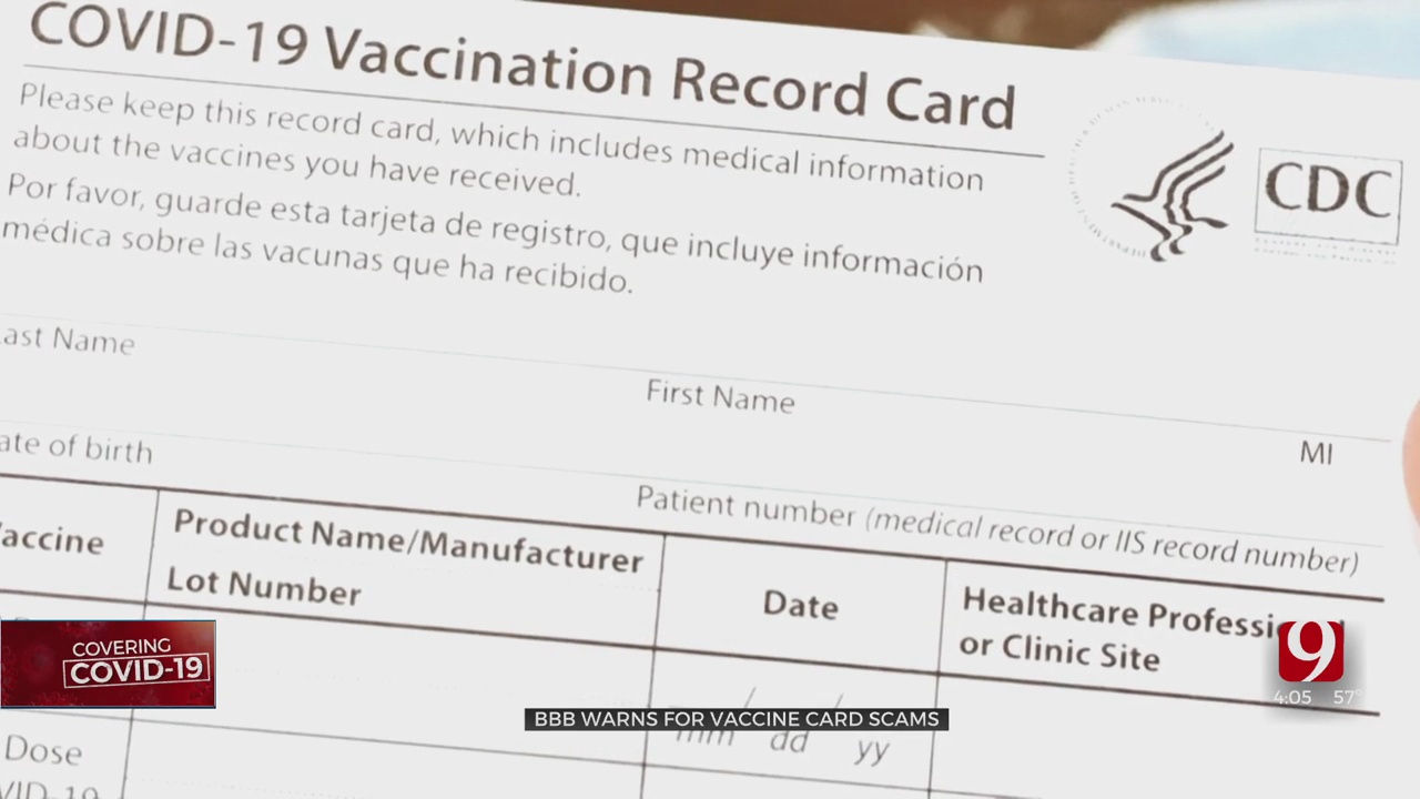 BBB Warns Oklahomans Of Vaccine Card Scams