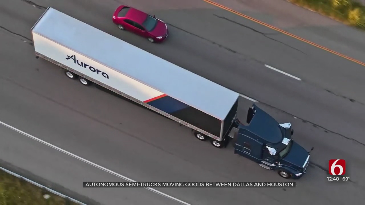 Autonomous Semi-Trucks Moving Goods Between Dallas, Houston