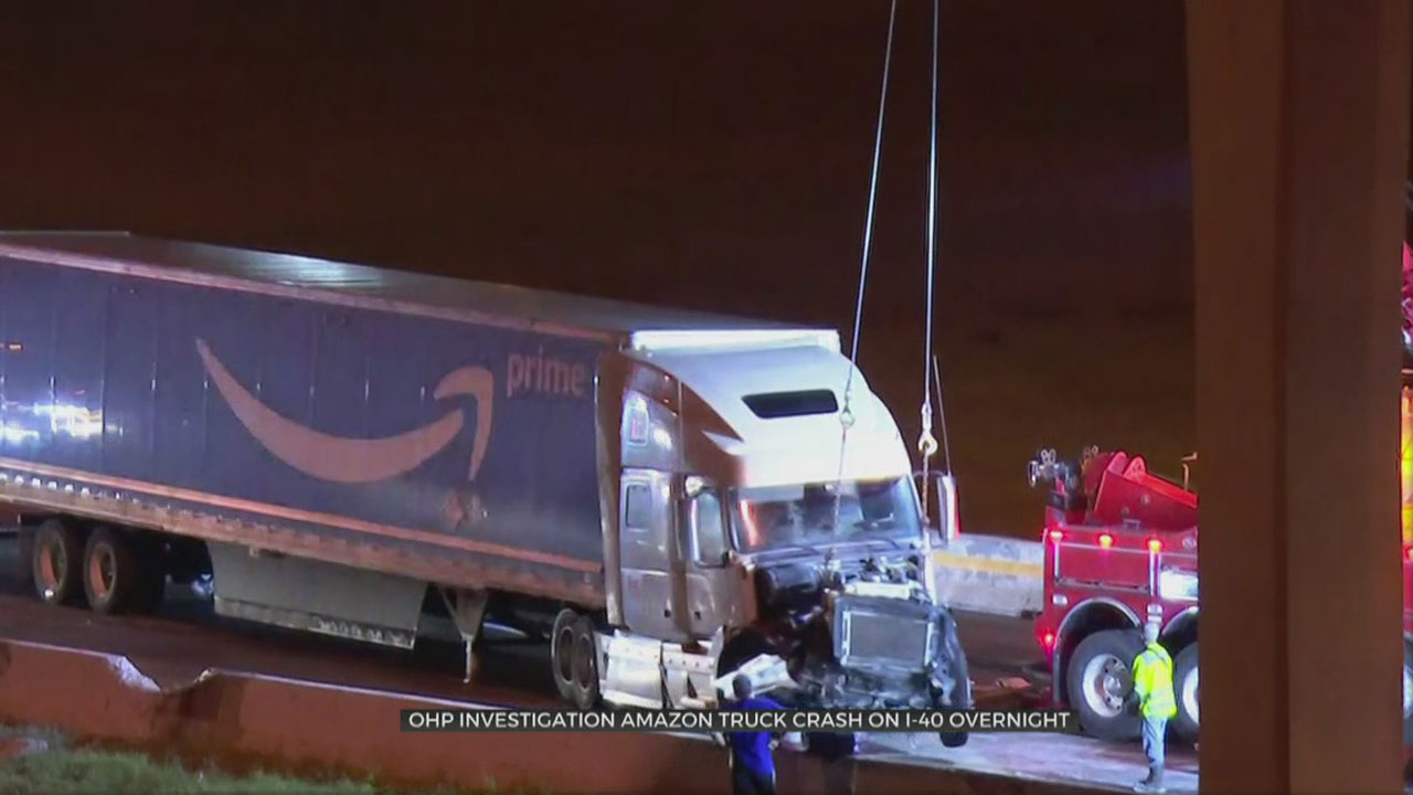 Crash Involving Amazon Semi-Truck Shuts Down Parts Of I-40 
