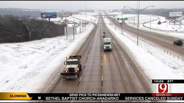 OKC Drivers Battle Winter Weather Conditions