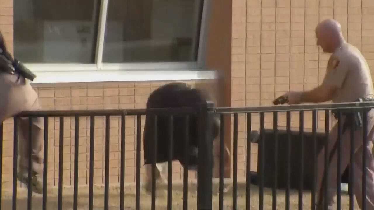 WEB EXTRA: Video Of Incident Outside Tulsa County Courthouse
