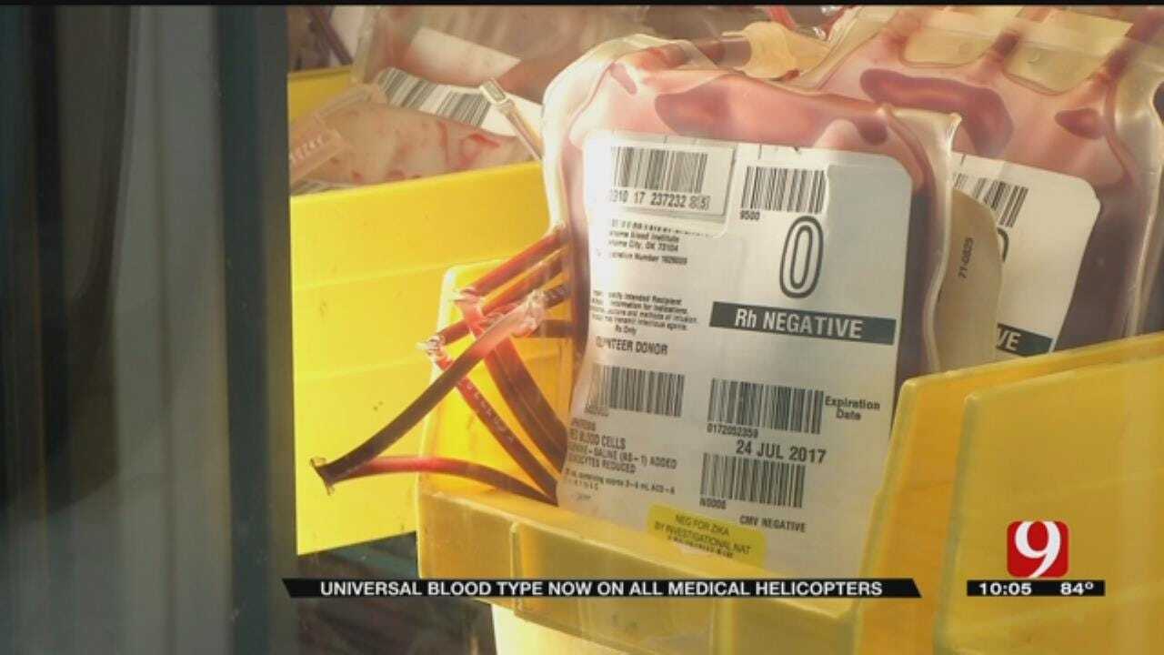Universal Blood Type Now On All Medical Helicopters