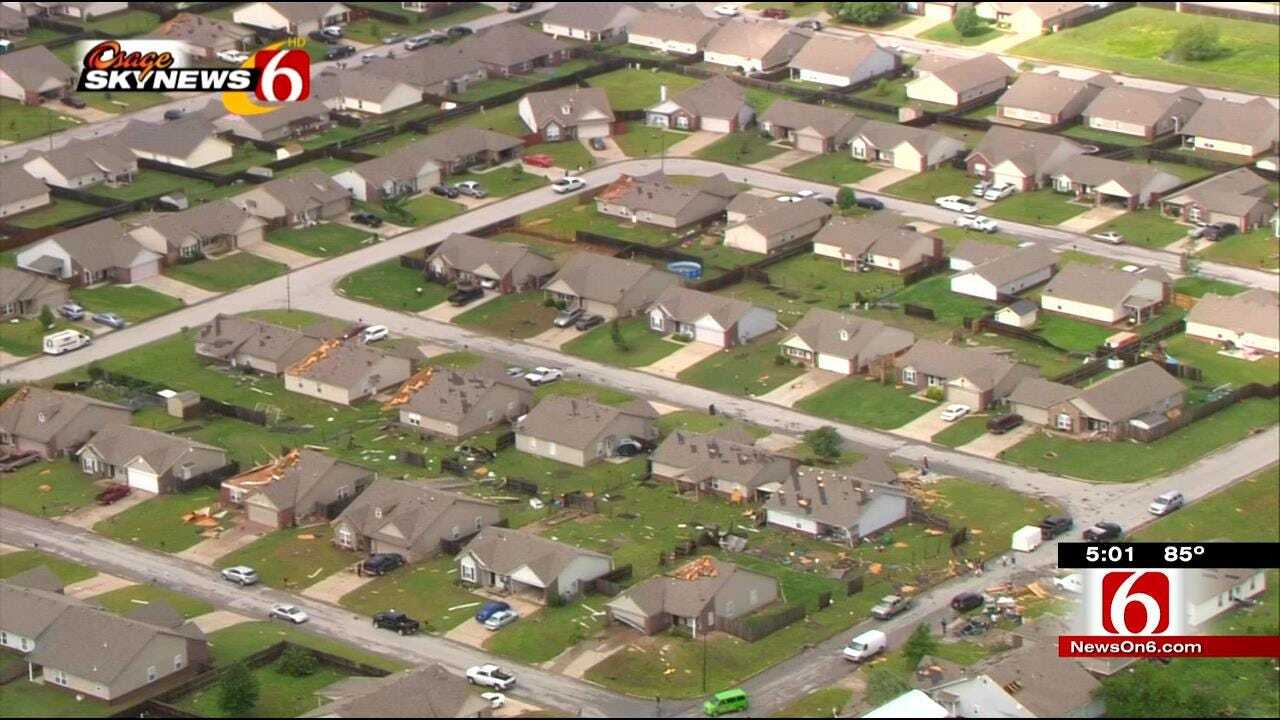 Emergency Crews Assess Damage Caused By Wagoner County Tornado