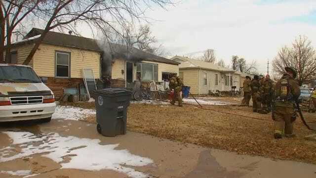 WEB EXTRA: Video From Scene Of North Tulsa House Fire