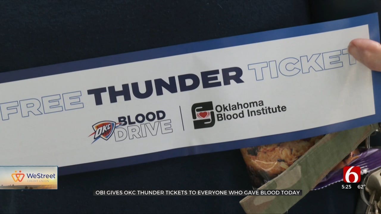Tulsa's OBI Location Gives Away Thunder Tickets For Blood Donations