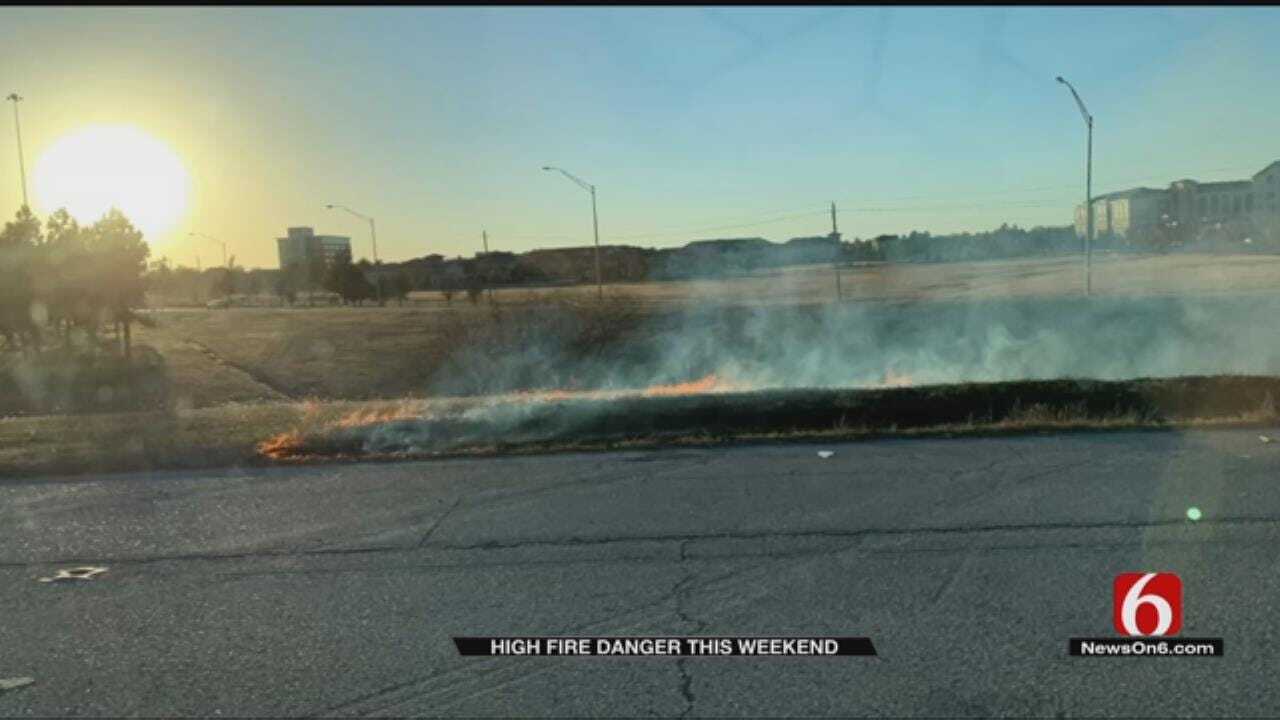 Firefighters Respond To Grass Fires Across Oklahoma