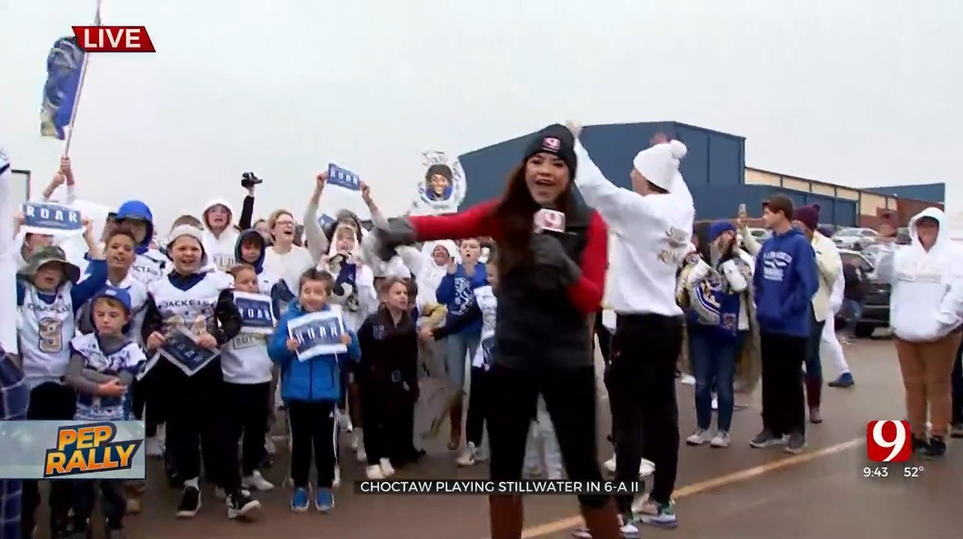 News 9's Jordan Dafnis Joins Choctaw High School Pep Rally