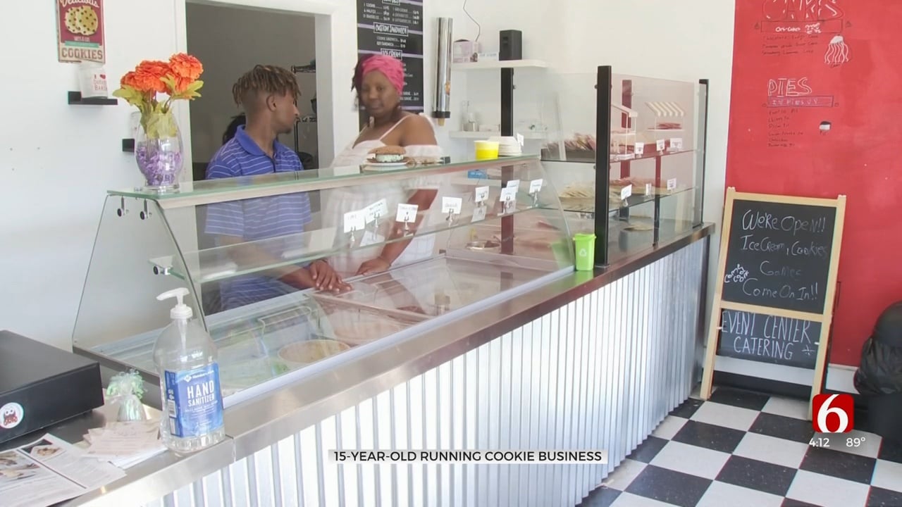 'He Amazes Me': 15-Year-Old Entrepreneur Opens Cookie Store In Tulsa Working Alongside His Mom