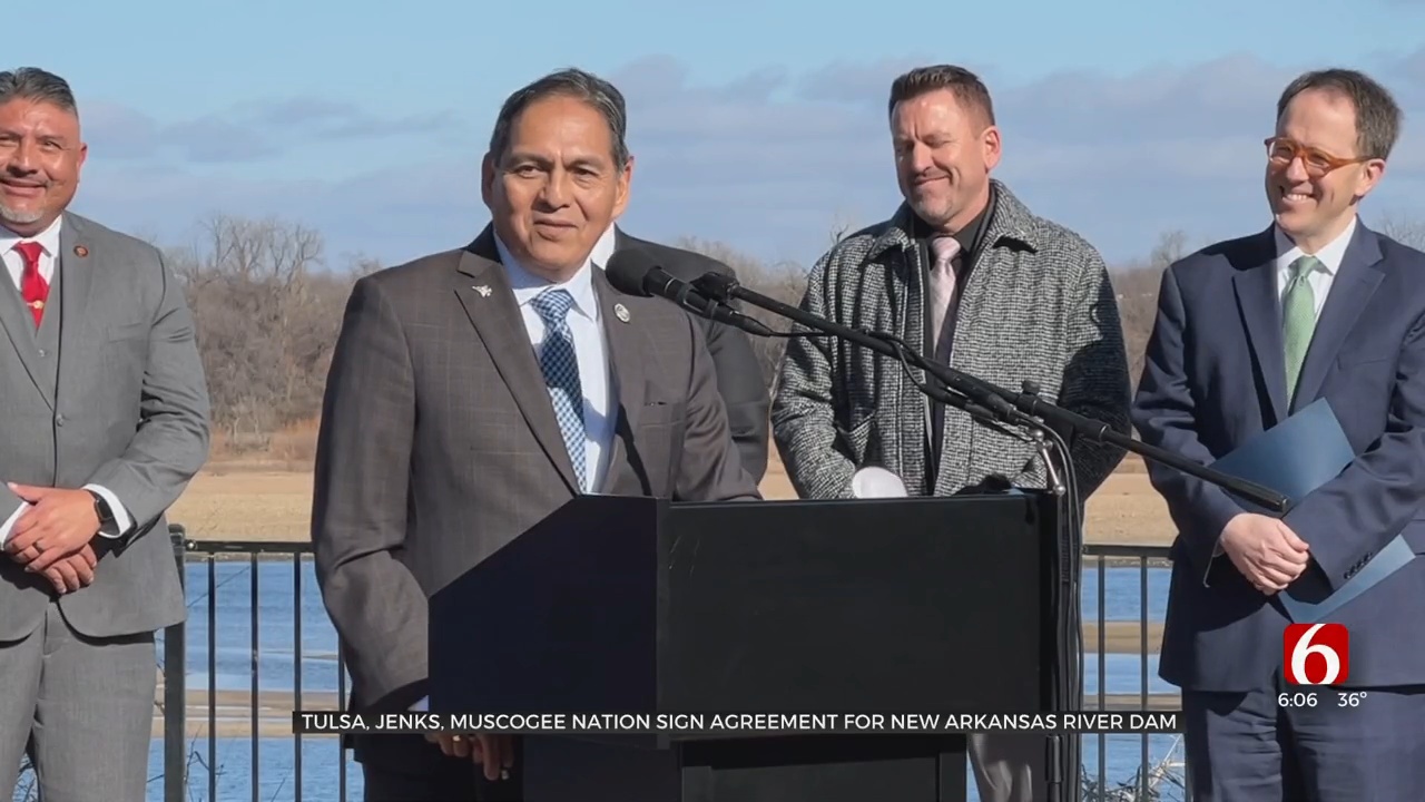 Tulsa, Jenks, Muscogee Nation Sign Agreement For New Arkansas River Dam