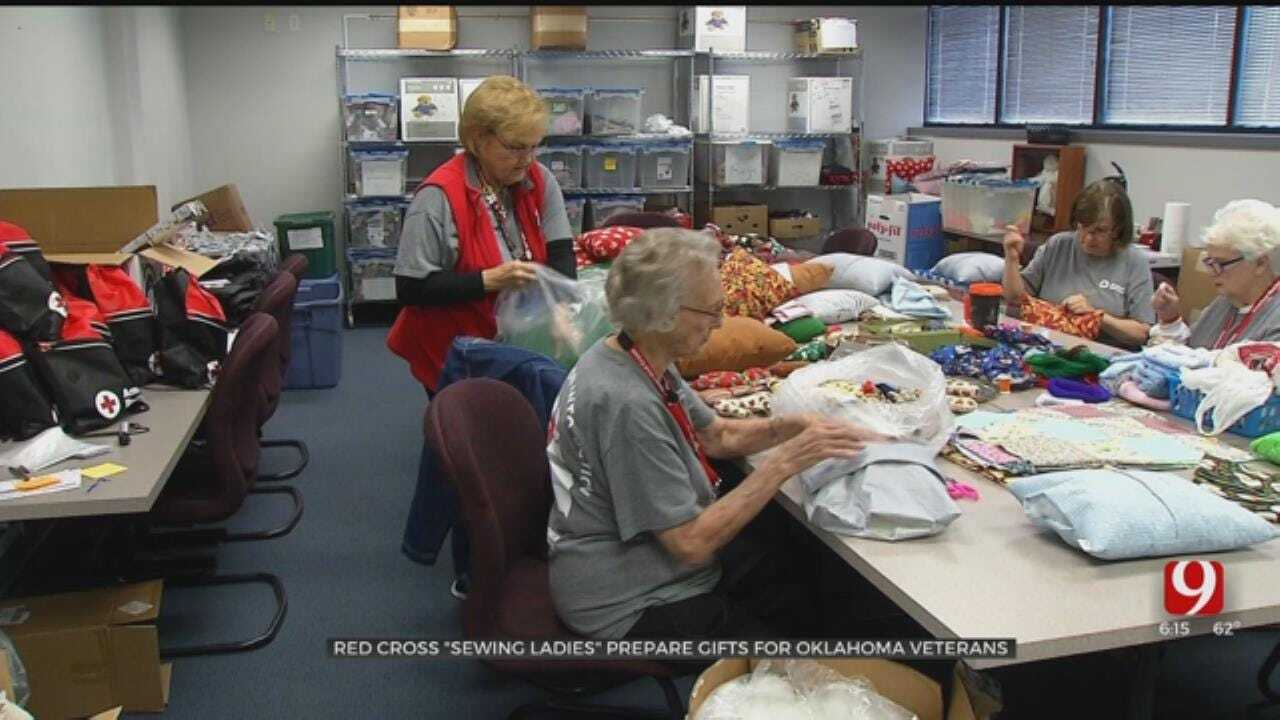 Red Cross 'Sewing Ladies' Prepare Gifts For Oklahoma Veterans