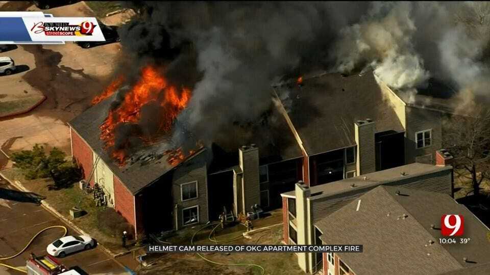 Helmet Cam Video Released Shows Firefighter Battle Blaze At NW OKC Apartment Complex