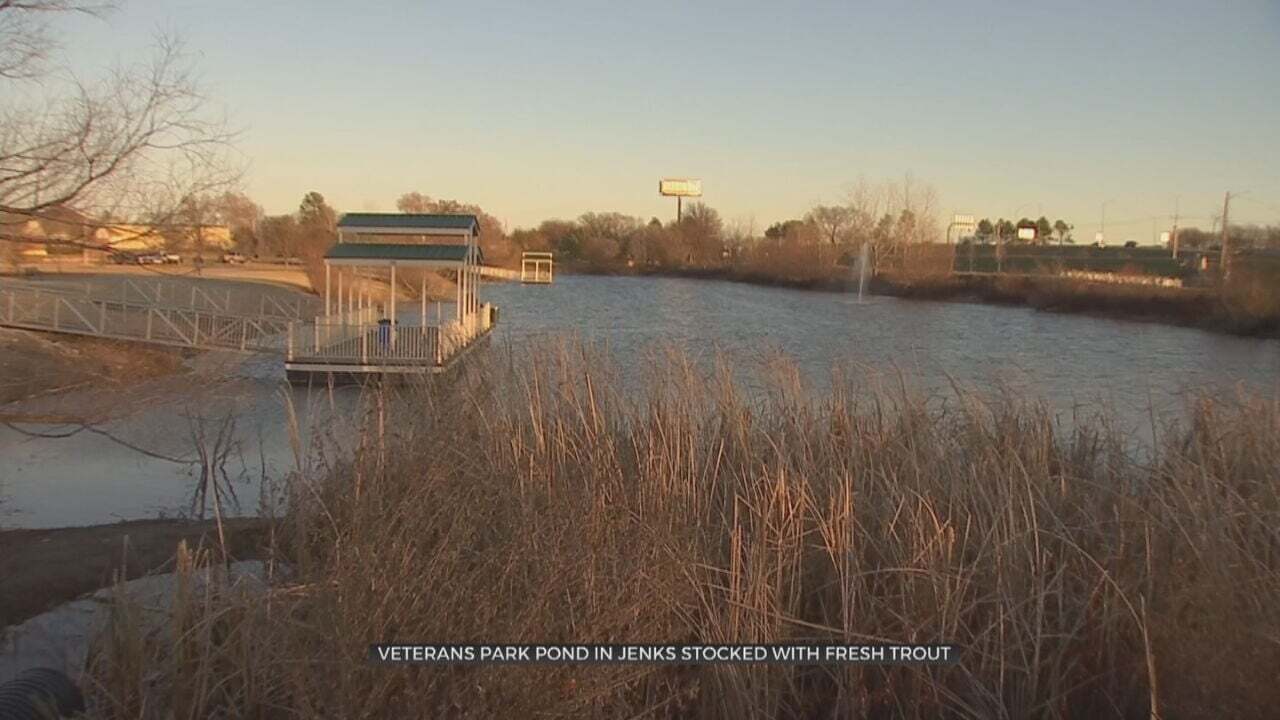 Pond At Veteran's Park In Jenks Stocked With Trout Thanks To Donation
