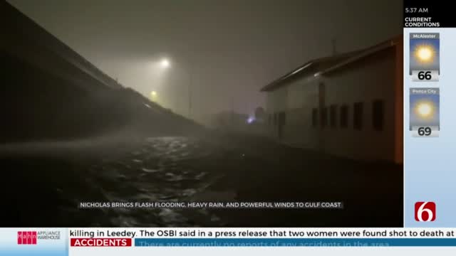 Nicholas Brings Flash Flooding, Heavy Rains & Powerful Winds To Gulf Coast