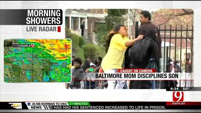 Mother Disciplines Son Involved In Baltimore Violence