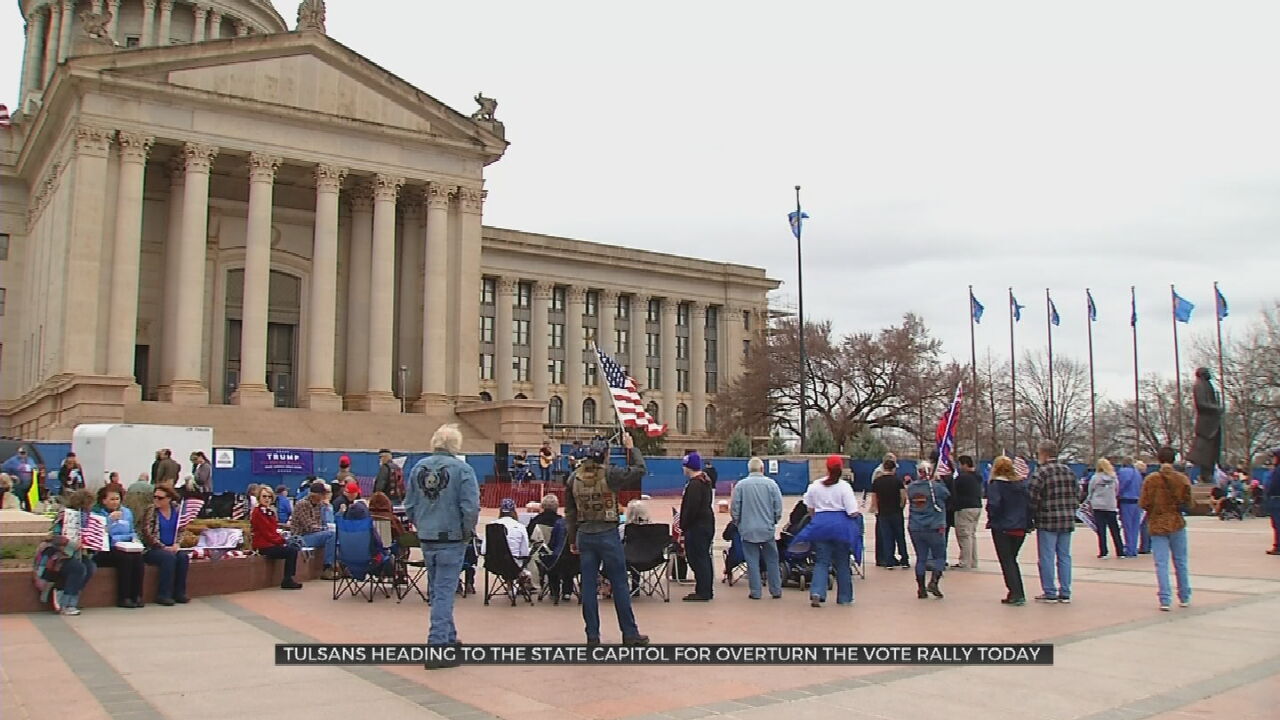 Tulsans Head To State Capitol For Rally In Support Of President Trump