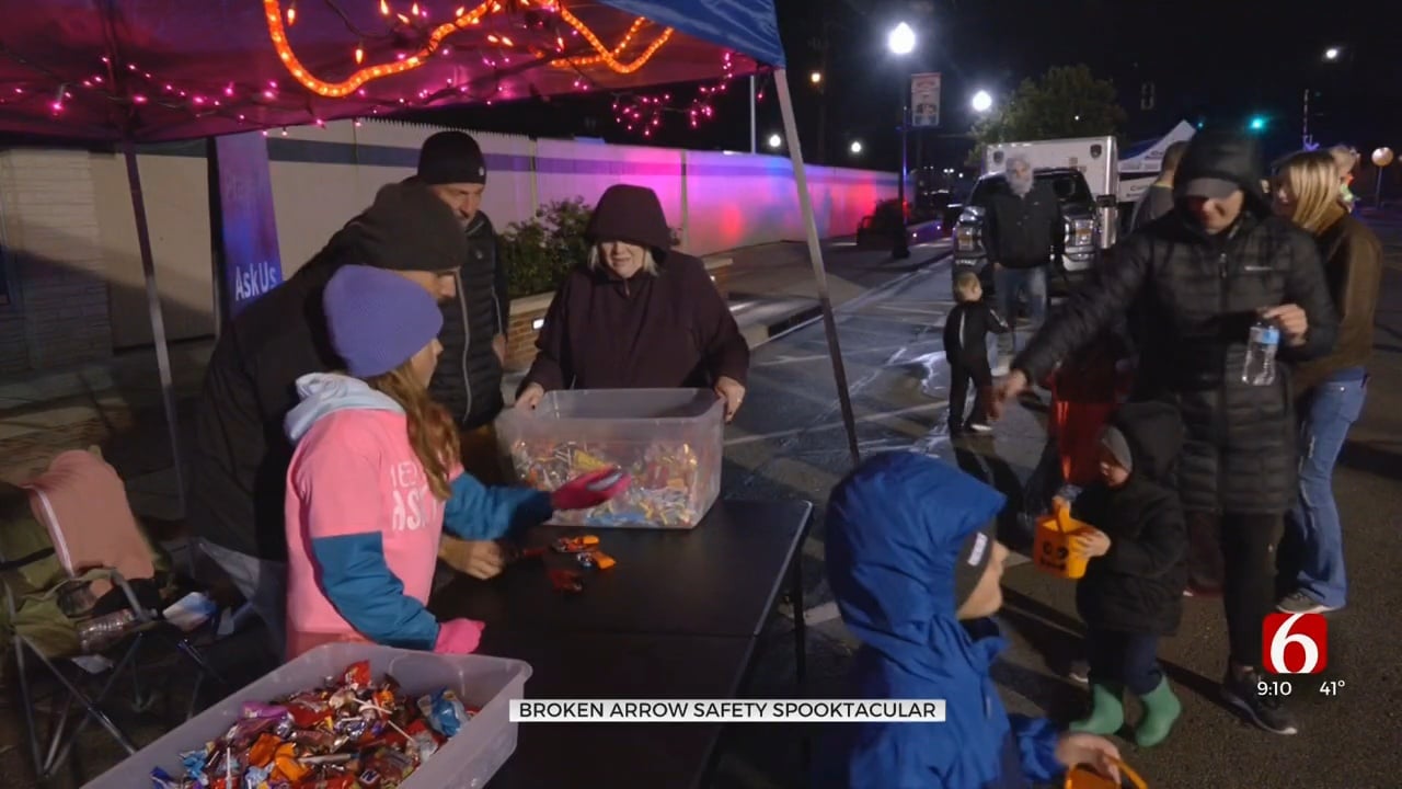 Trick-Or-Treaters Gather Candy At Broken Arrow's Safety Spooktacular