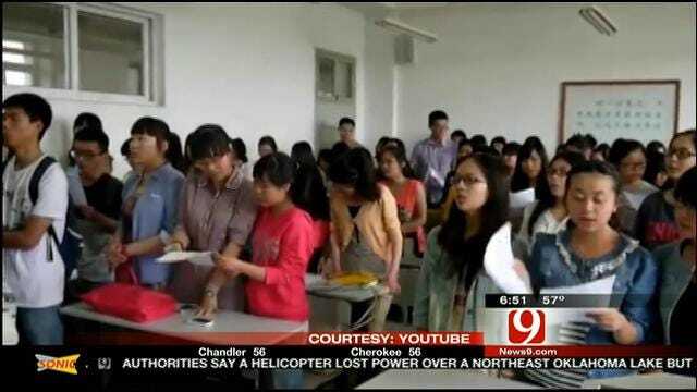 Students In China Sing In Support Of Oklahoma Tornado Victims