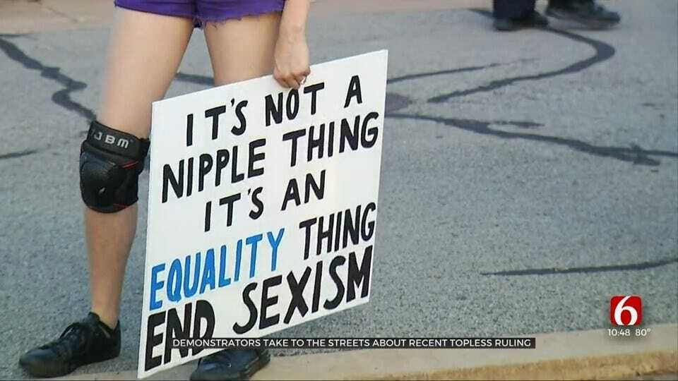 Rally Held In Tulsa After Ruling Allows Okla. Women To Go Topless In Public