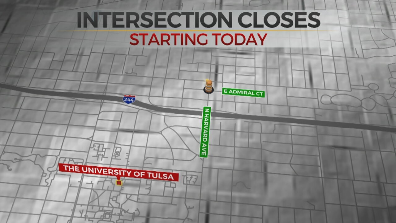 Construction Project To Close Intersection Near The University Of Tulsa 