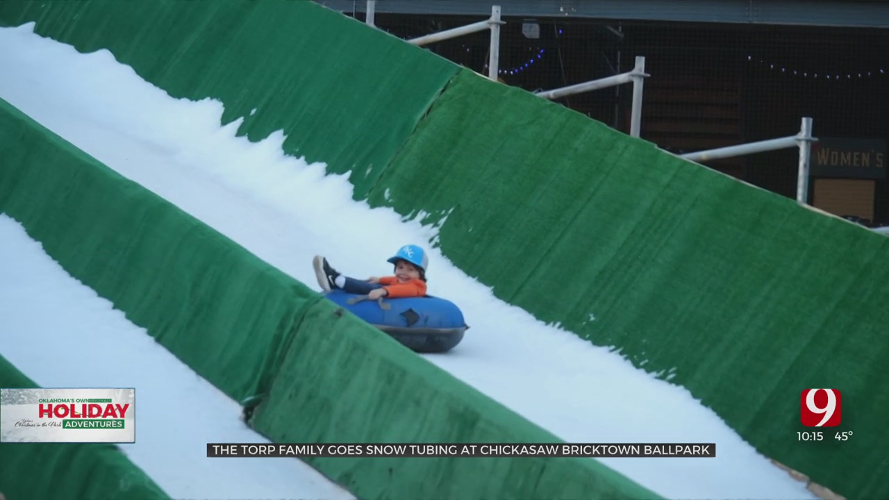 Holiday Adventure: Karl Torp Takes His Family To Bricktown Ballpark For Holiday Sledding