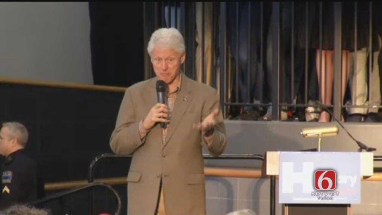 Former President Bill Clinton Speaks At 'Get Out The Vote' Rally At Booker T. Washington High School