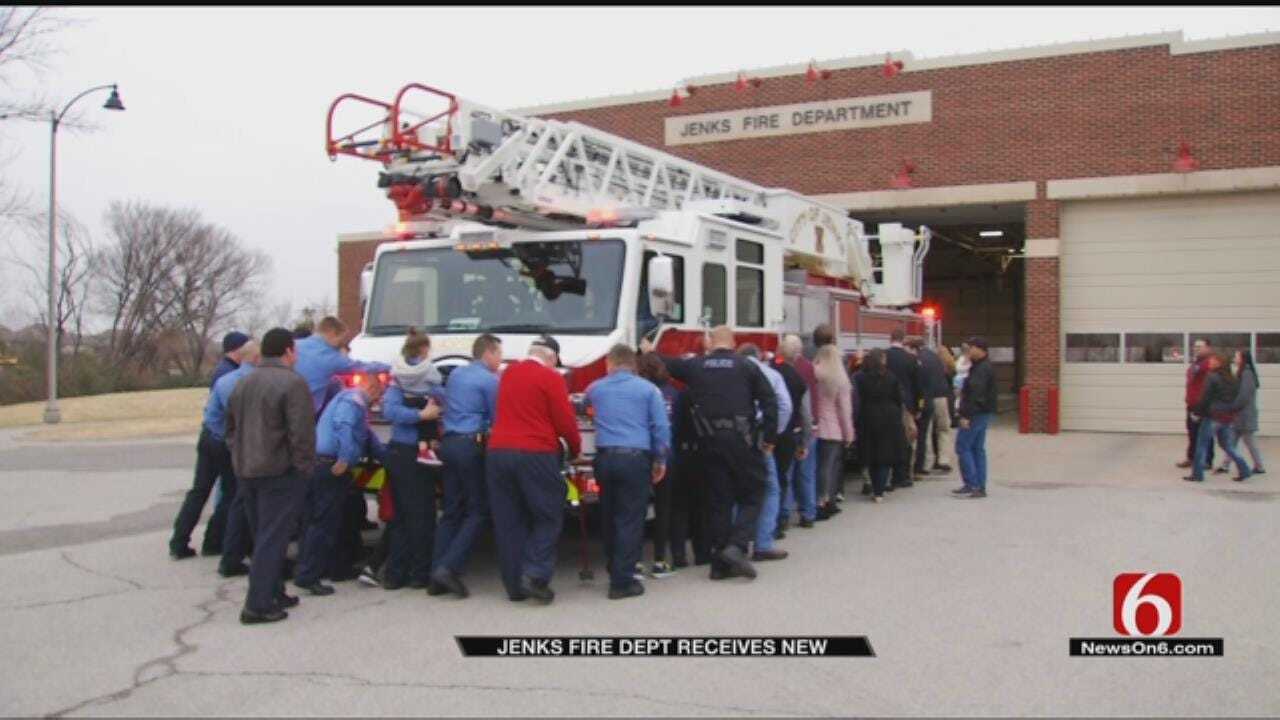 Jenks Firefighters Hold Ceremony For New Truck