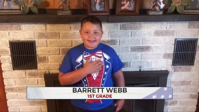 Daily Pledge: 1st Grader Barrett Webb