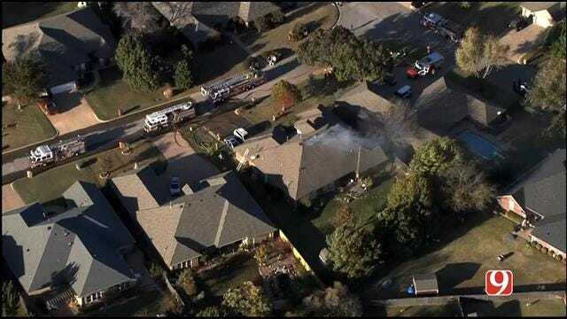 WEB EXTRA: SkyNews 9 Flies Over House Fire In South Edmond