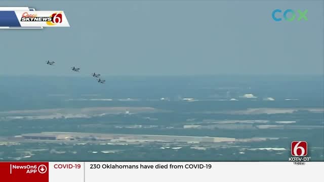 Oklahoma Air National Guard Does Special Flyover Tribute For Healthcare Workers