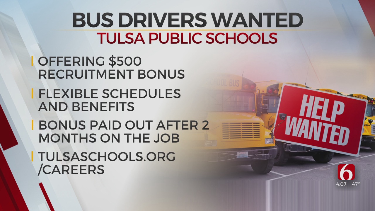 Tulsa Public Schools Offering Recruitment Bonus For Bus Drivers