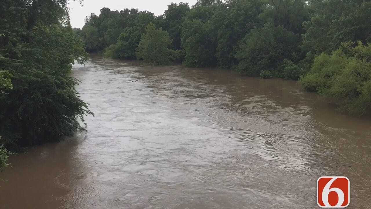 Craig Day On Caney River Hitting Flood Stage Near Collinsville