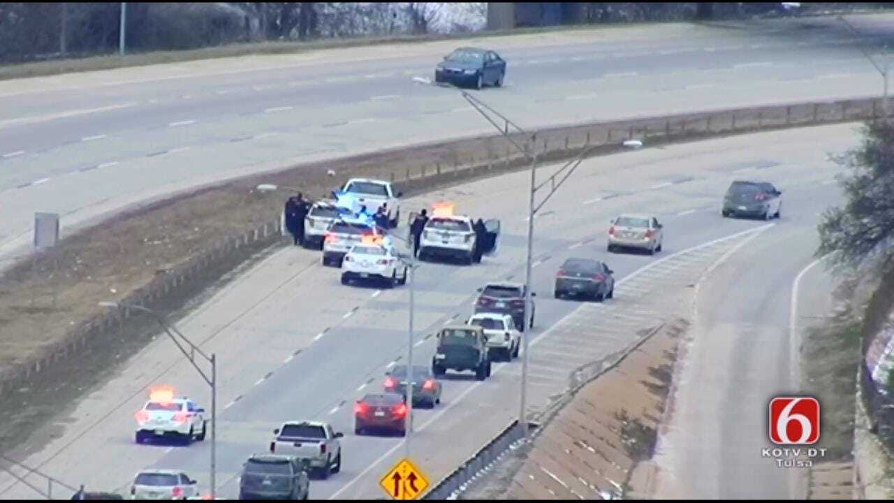 WATCH: Tulsa Police Chase Ends On West Side Of IDL